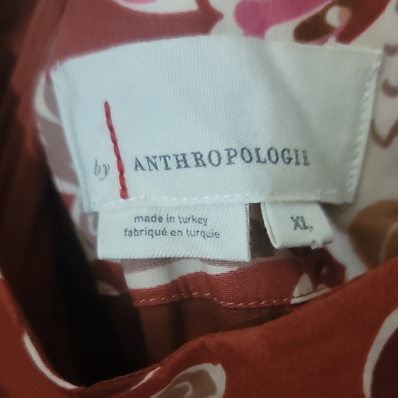 Anthropologie Terracotta and Pink Patterned Dress - Picture 2 of 10